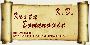 Krsta Domanović vizit kartica